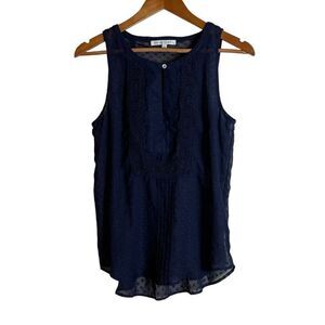 3 for $30! Anthropologie Daniel Rainn navy sheer blouse